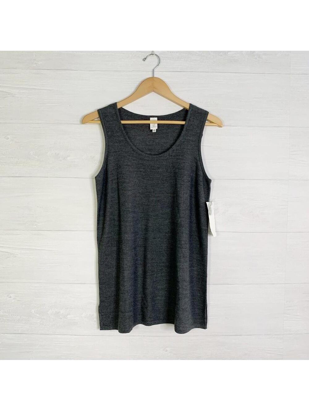 NWT Jones New York Charcoal Gray Wool Blend Sleeveless Tunic Top Medium